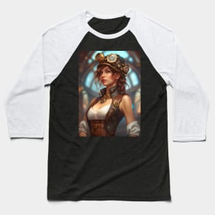 Steampunk Mechanic Girl Baseball T-Shirt